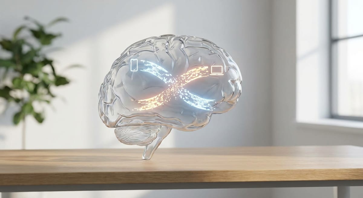 Illustration explaining why multitasking doesn't work in the brain